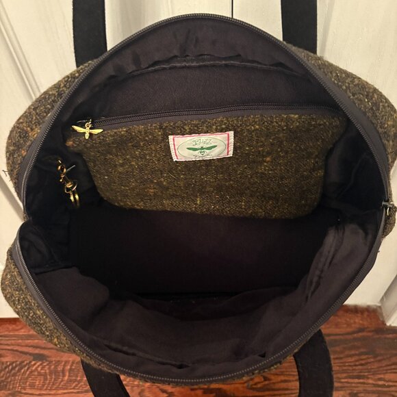 Buzz by Jane Fox Tweed Satchel with Matching Zipper Purse - Picture 4 of 5